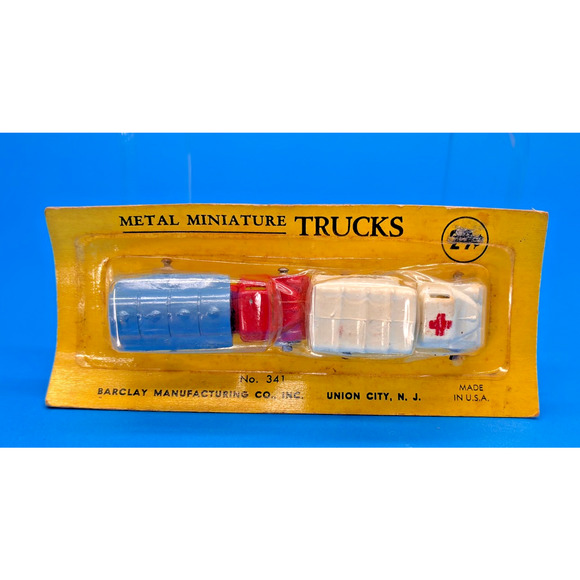 Rare Vintage Barclay Miniature Metal Trucks NOS No. 341 USA Unopened - Picture 1 of 11